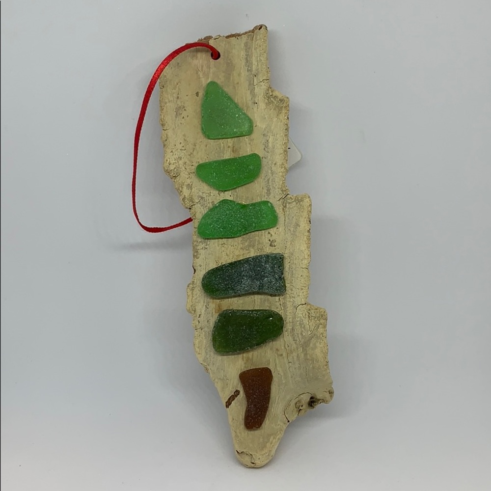 Sea glass tree on driftwood